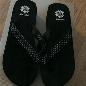 Yellow Box Black Studded Flip-Flop Sandals